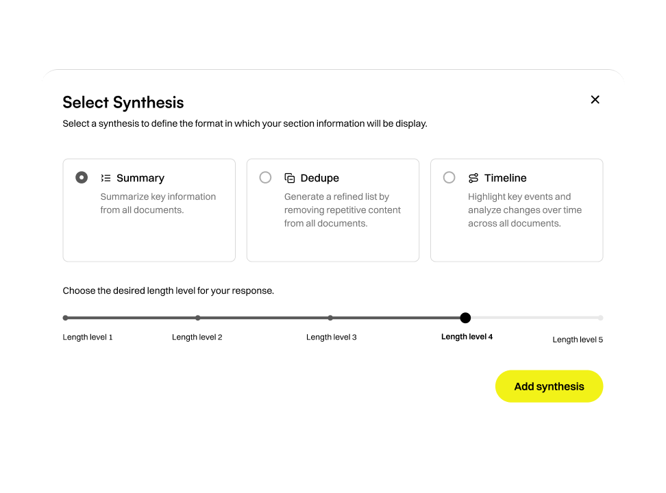 Select Synthesis card