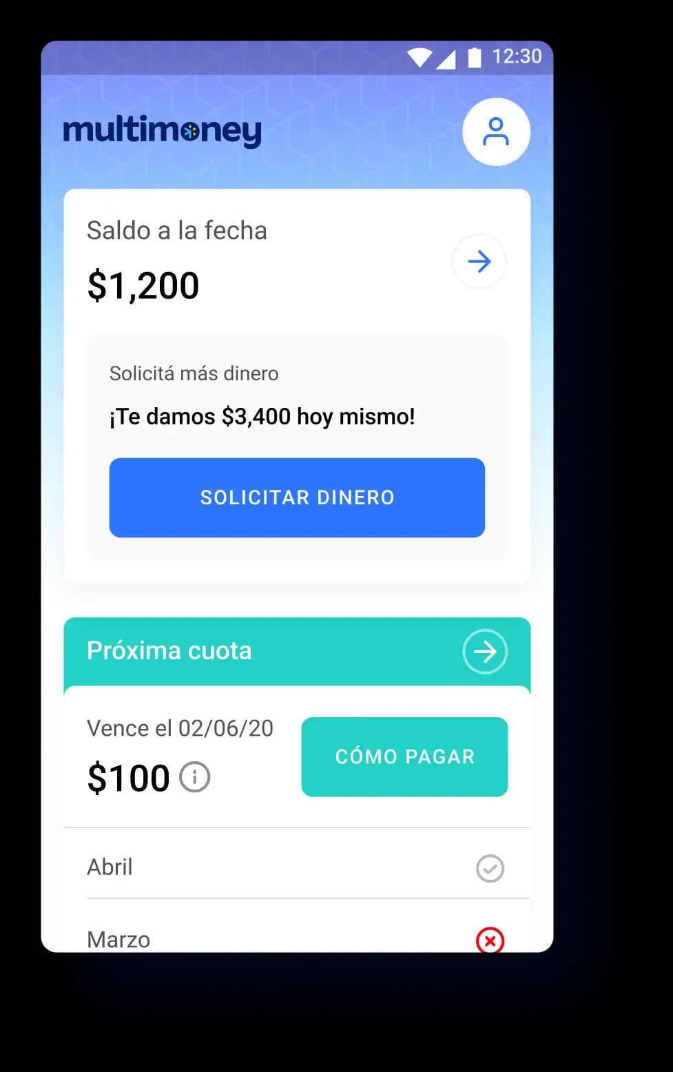 multimoney product screenshot