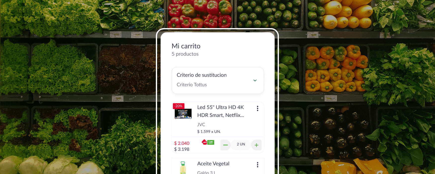 Product app screenshot