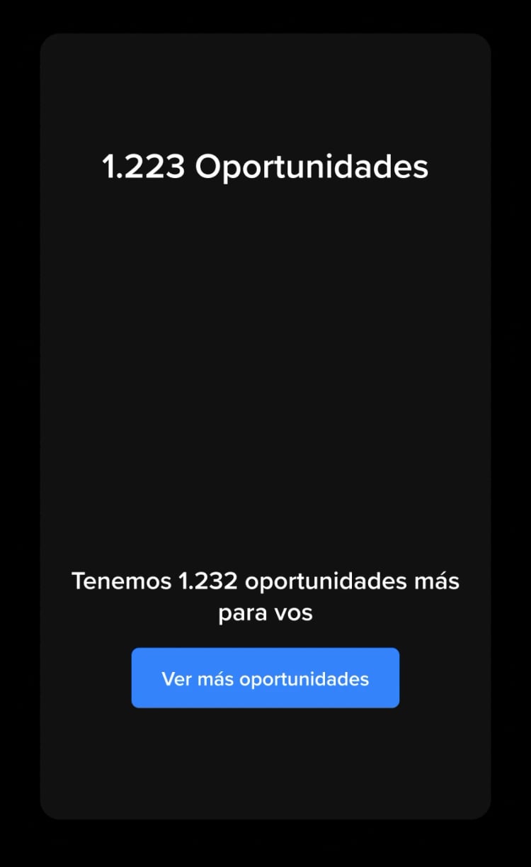 Screenshot of Meli app