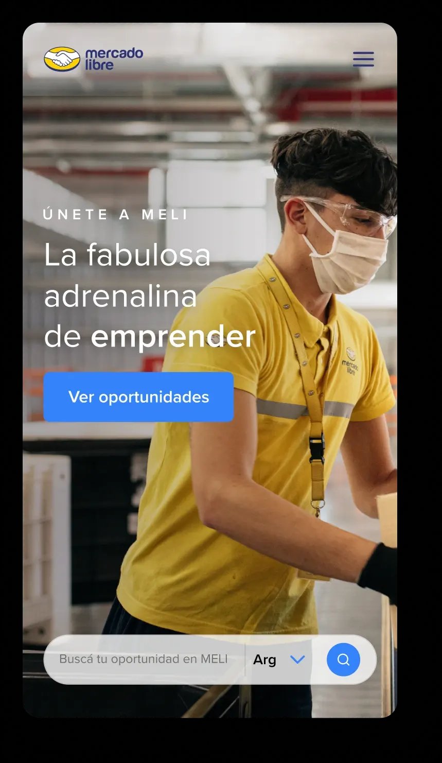 Screenshot of Mercado libre careers app