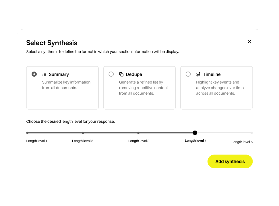 Select Synthesis card