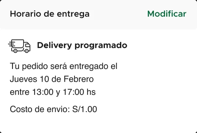 Screenshot of Tottus app