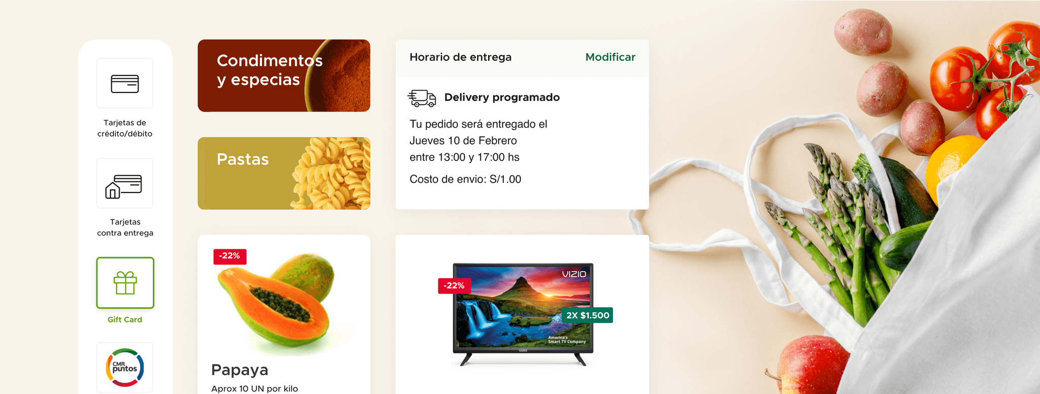 Person doing grocery shopping