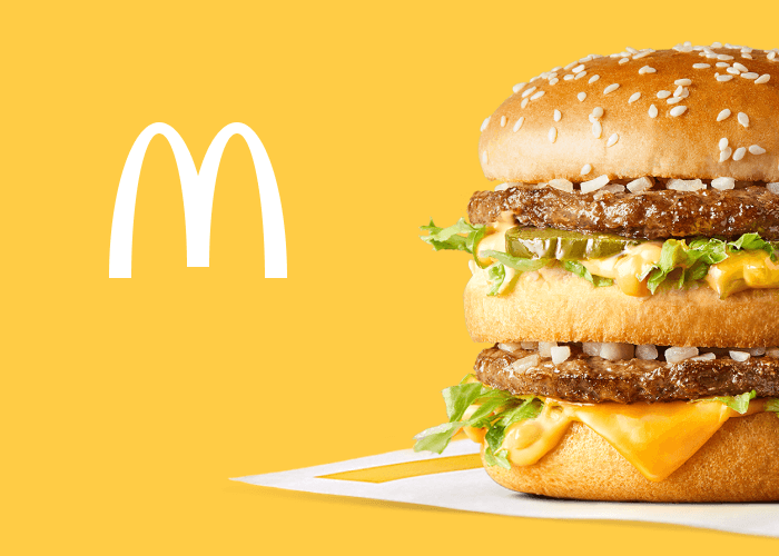 McDonalds logo and signature hamburger