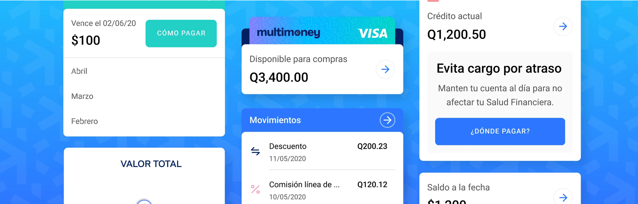 Multimoney product app screenshot